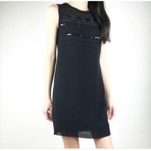 Banana Republic Black Mini Sequin Dress Size 0 NWT
